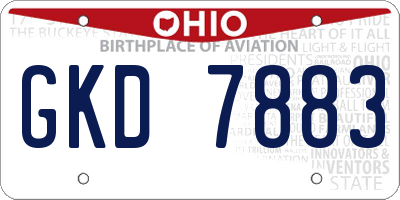 OH license plate GKD7883