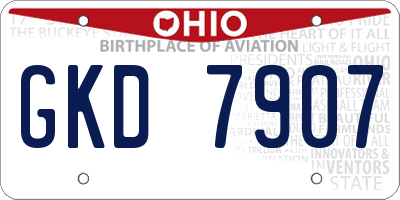 OH license plate GKD7907