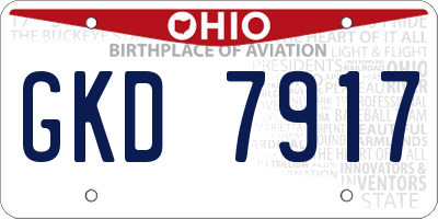 OH license plate GKD7917