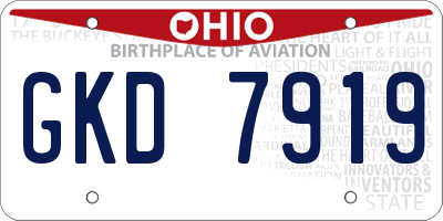 OH license plate GKD7919