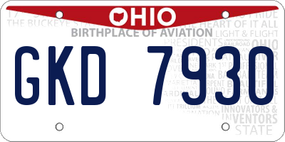 OH license plate GKD7930