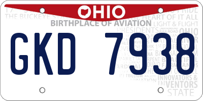 OH license plate GKD7938