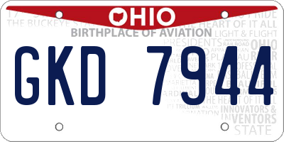 OH license plate GKD7944