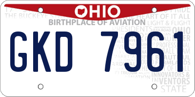 OH license plate GKD7961