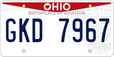 OH license plate GKD7967