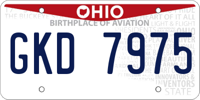 OH license plate GKD7975