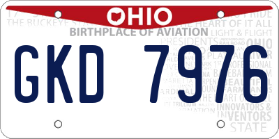OH license plate GKD7976
