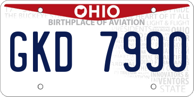 OH license plate GKD7990