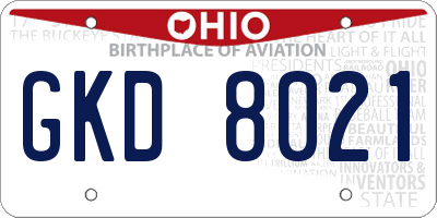 OH license plate GKD8021
