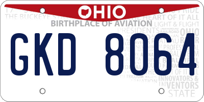 OH license plate GKD8064