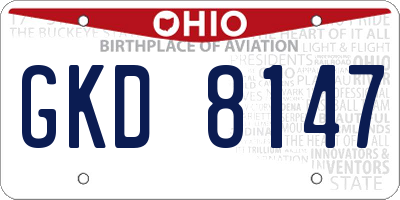 OH license plate GKD8147