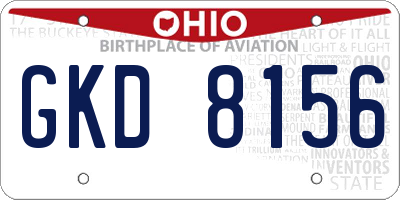 OH license plate GKD8156