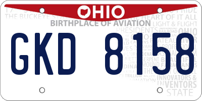 OH license plate GKD8158