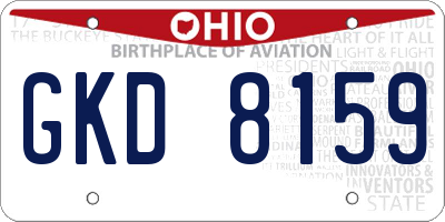 OH license plate GKD8159