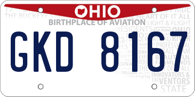 OH license plate GKD8167