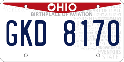 OH license plate GKD8170