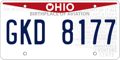 OH license plate GKD8177