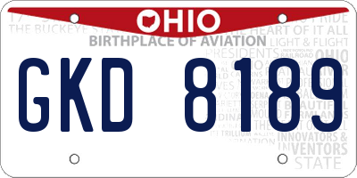 OH license plate GKD8189