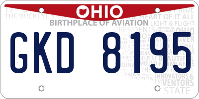 OH license plate GKD8195