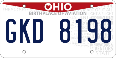 OH license plate GKD8198