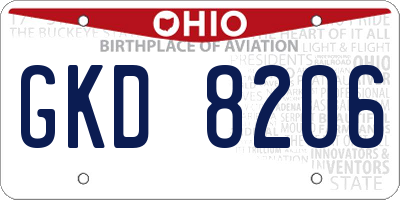 OH license plate GKD8206