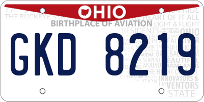 OH license plate GKD8219