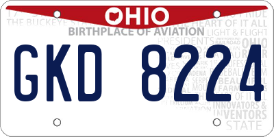 OH license plate GKD8224