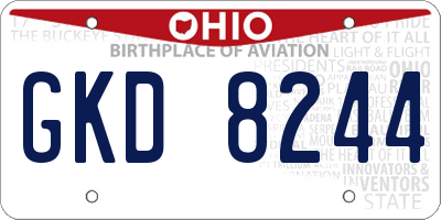 OH license plate GKD8244