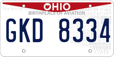 OH license plate GKD8334