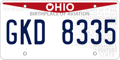 OH license plate GKD8335