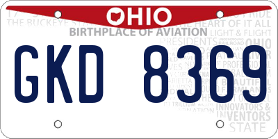 OH license plate GKD8369