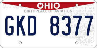 OH license plate GKD8377
