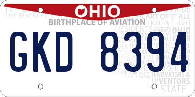 OH license plate GKD8394