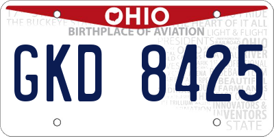 OH license plate GKD8425
