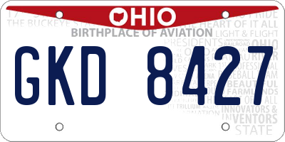OH license plate GKD8427