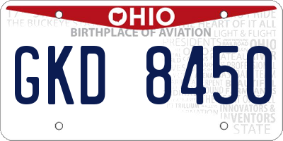 OH license plate GKD8450
