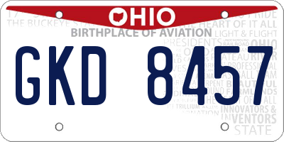 OH license plate GKD8457