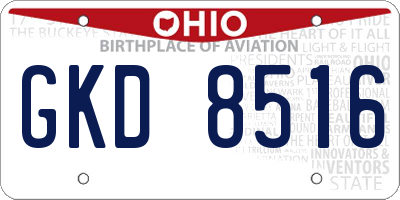 OH license plate GKD8516