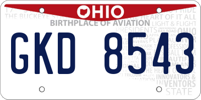 OH license plate GKD8543