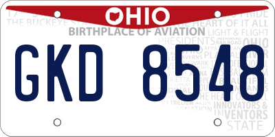 OH license plate GKD8548
