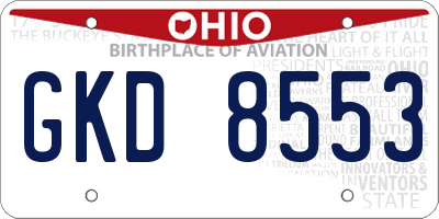 OH license plate GKD8553