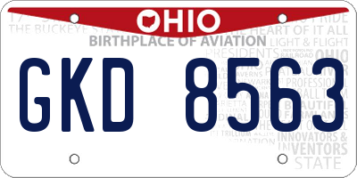 OH license plate GKD8563
