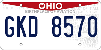 OH license plate GKD8570