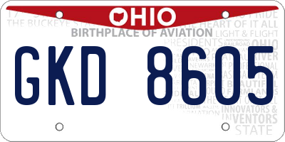 OH license plate GKD8605