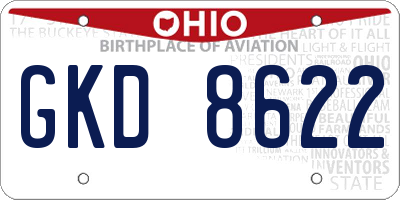 OH license plate GKD8622