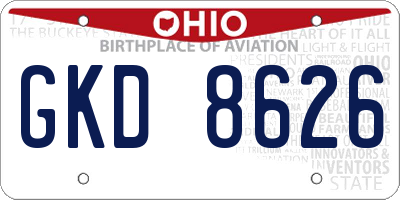 OH license plate GKD8626