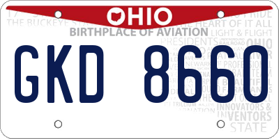 OH license plate GKD8660