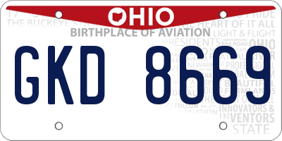 OH license plate GKD8669
