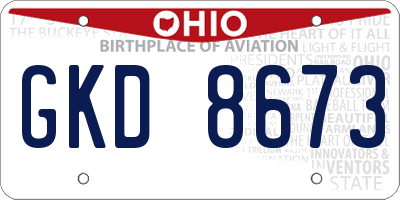 OH license plate GKD8673