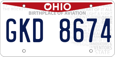 OH license plate GKD8674